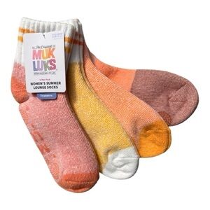 Muk Luks Women's Casual Socks - Orange, Yellow